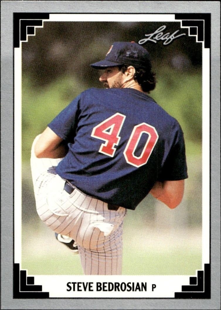 Steve Bedrosian 1991 Leaf #505 Baseball Trading Card - Front 1991 Leaf Steve Bedrosian #505 baseball trading card front