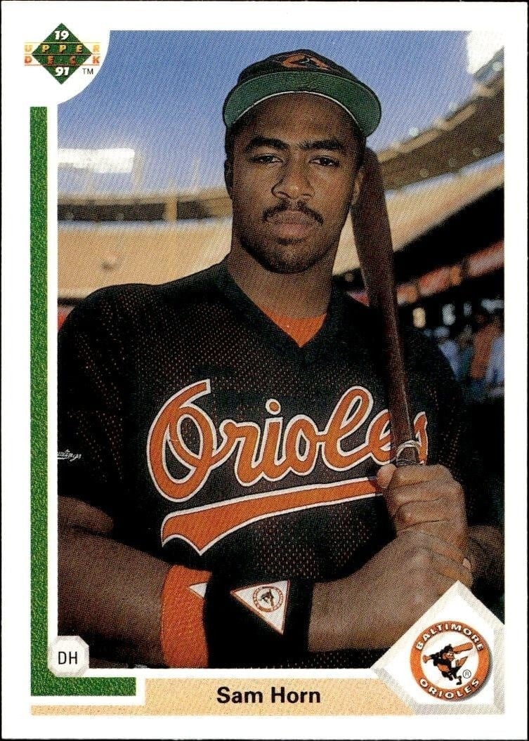 Sam Horn 1991 Upper Deck Low Number #530 Baseball Trading Card - Front 1991 Upper Deck Low Number Sam Horn #530 baseball trading card front