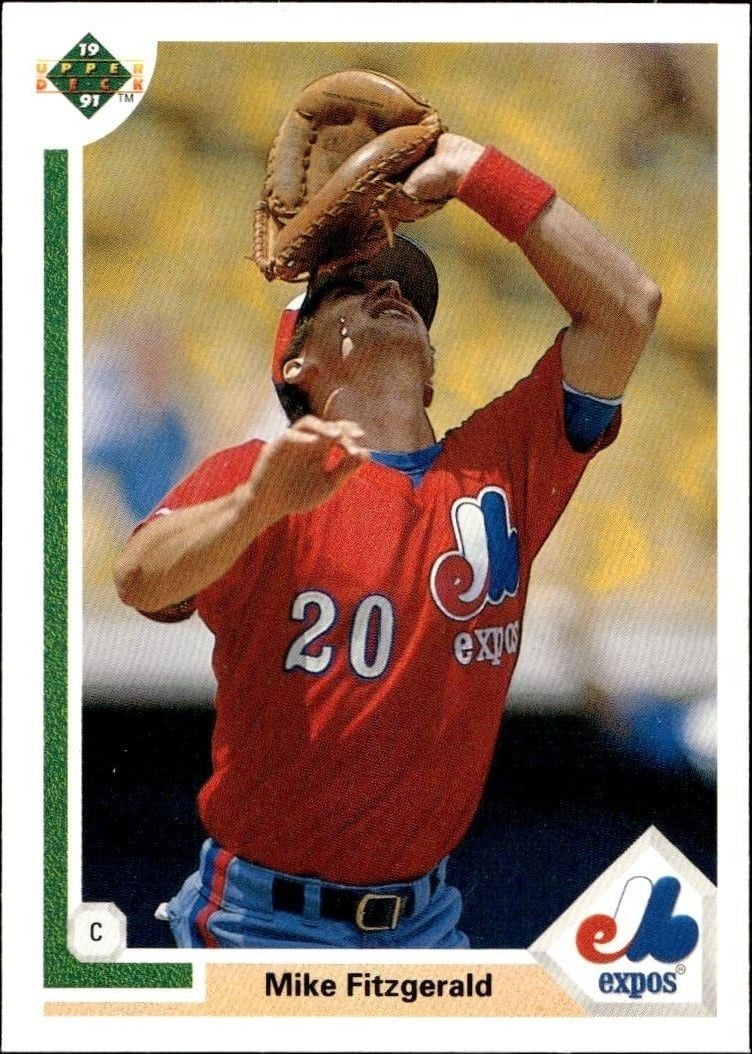 Mike Fitzgerald 1991 Upper Deck Low Number #516 Baseball Trading Card - Front 1991 Upper Deck Low Number Mike Fitzgerald #516 baseball trading card front