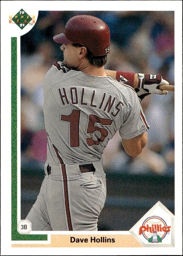 Dave Hollins 1991 Upper Deck Low Number #518 Baseball Trading Card - Front 1991 Upper Deck Low Number Dave Hollins #518 baseball trading card front