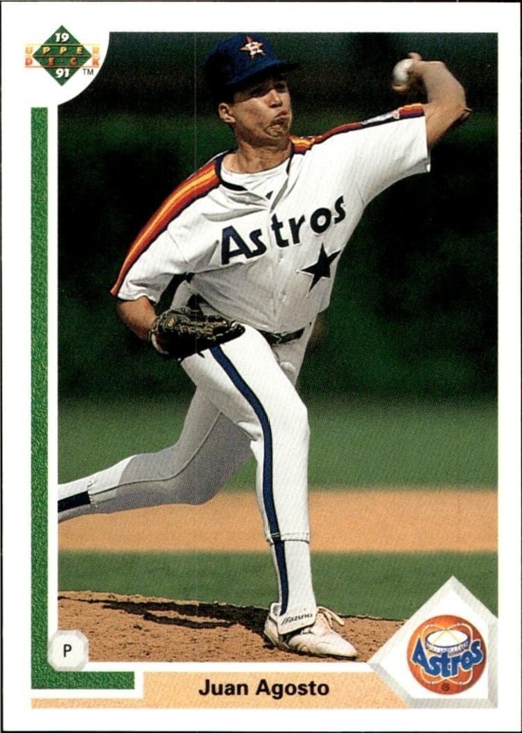 Juan Agosto 1991 Upper Deck Low Number #569 Baseball Trading Card - Front 1991 Upper Deck Low Number Juan Agosto #569 baseball trading card front