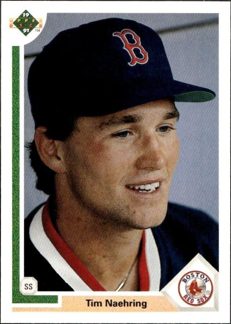 Tim Naehring 1991 Upper Deck Low Number #527 Baseball Trading Card - Front 1991 Upper Deck Low Number Tim Naehring #527 baseball trading card front
