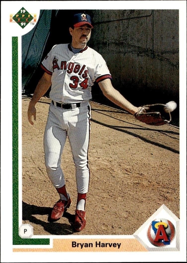 Bryan Harvey 1991 Upper Deck Low Number #592 Baseball Trading Card - Front 1991 Upper Deck Low Number Bryan Harvey #592 baseball trading card front