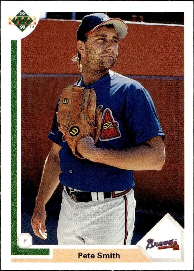 Pete Smith 1991 Upper Deck Low Number #622 Baseball Trading Card - Front 1991 Upper Deck Low Number Pete Smith #622 baseball trading card front