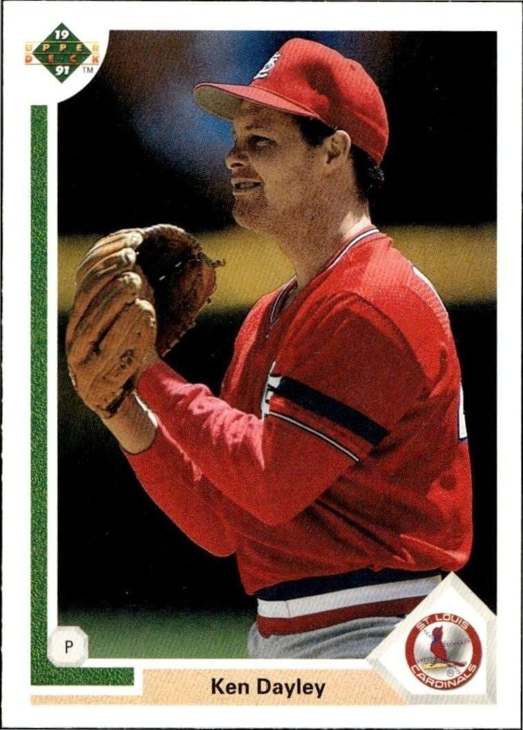 Ken Dayley 1991 Upper Deck Low Number #628 Baseball Trading Card - Front 1991 Upper Deck Low Number Ken Dayley #628 baseball trading card front