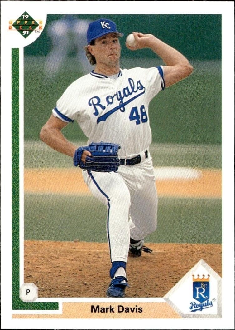 Mark Davis 1991 Upper Deck Low Number #589 Baseball Trading Card - Front 1991 Upper Deck Low Number Mark Davis #589 baseball trading card front