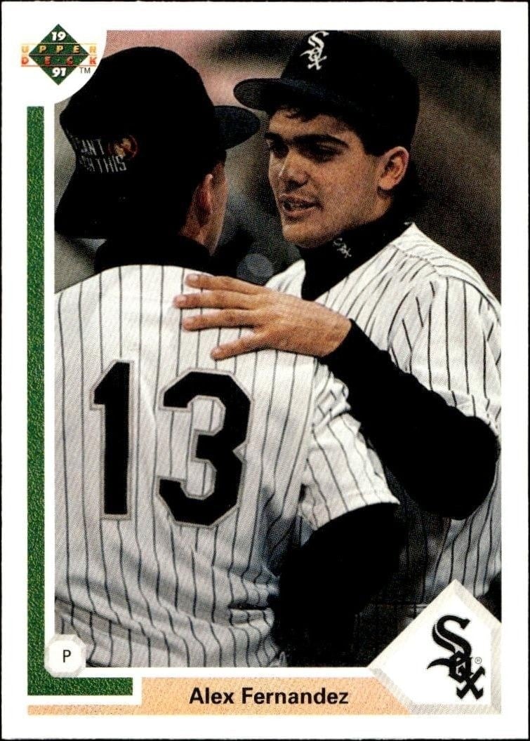 Alex Fernandez 1991 Upper Deck Low Number #645 Baseball Trading Card - Front 1991 Upper Deck Low Number Alex Fernandez #645 baseball trading card front