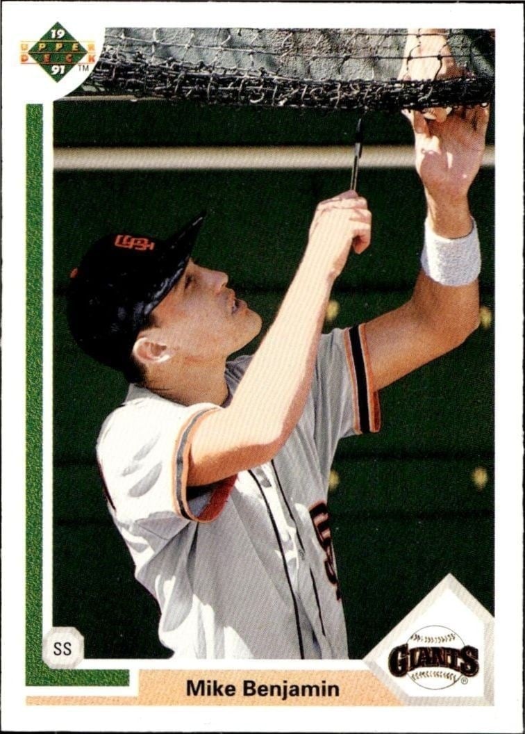 Mike Benjamin 1991 Upper Deck Low Number #651 Baseball Trading Card - Front 1991 Upper Deck Low Number Mike Benjamin #651 baseball trading card front