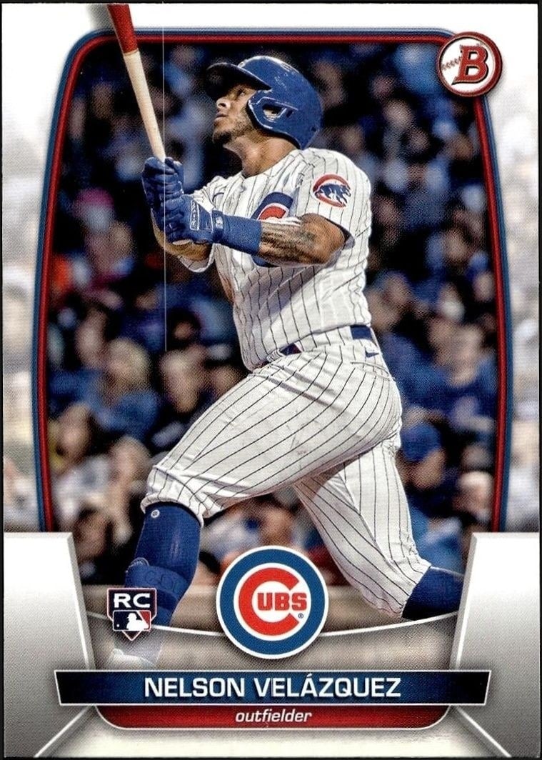 Nelson Velazquez 2023 Bowman #12 Baseball Trading Card - Front 2023 Bowman Nelson Velazquez #12 baseball trading card front