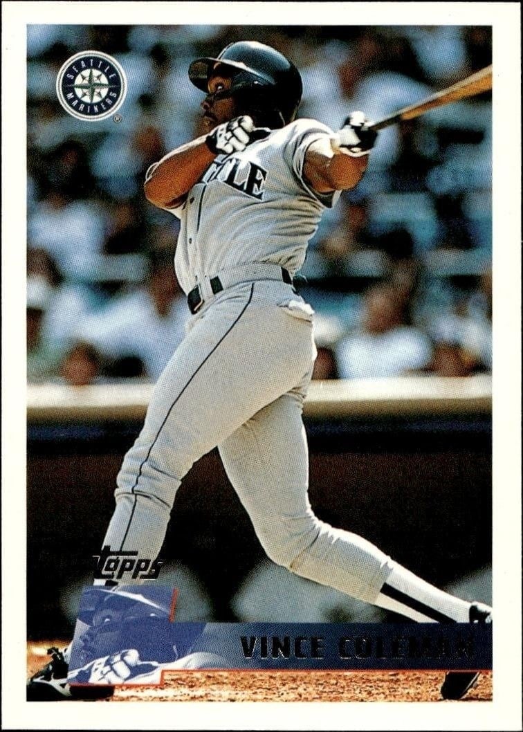 Vince Coleman 1996 Topps Series 2 #263 Baseball Trading Card - Front 1996 Topps Series 2 Vince Coleman #263 baseball trading card front