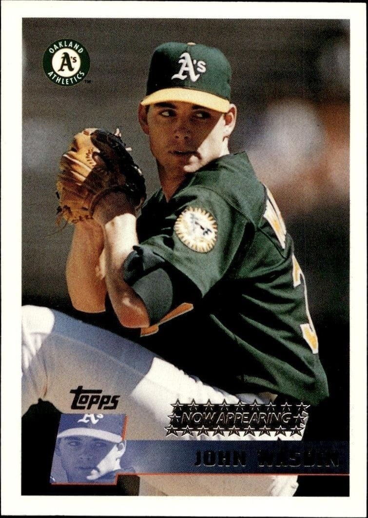 John Wasdin 1996 Topps Series 2 #349 Baseball Trading Card - Front 1996 Topps Series 2 John Wasdin #349 baseball trading card front