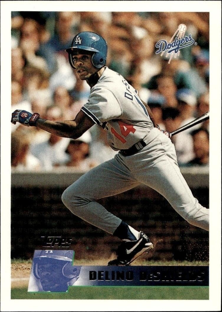 Delino DeShields 1996 Topps Series 2 #312 Baseball Trading Card - Front 1996 Topps Series 2 Delino DeShields #312 baseball trading card front