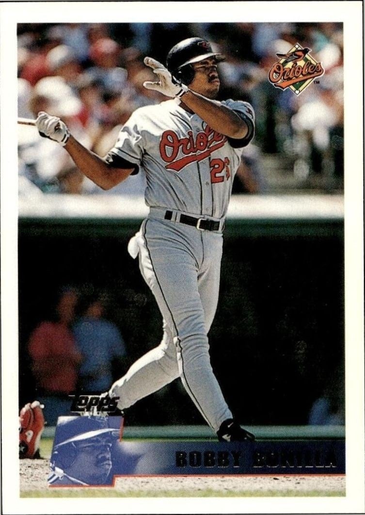 Bobby Bonilla 1996 Topps #329 Baseball Trading Card - Front 1996 Topps Bobby Bonilla #329 baseball trading card front
