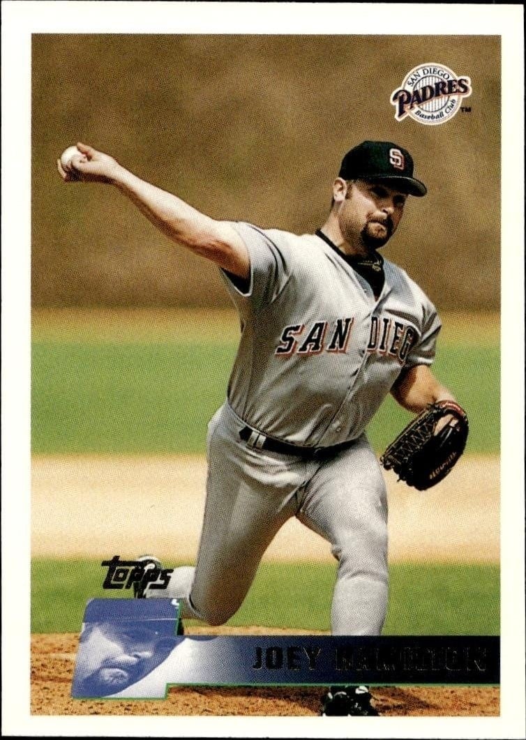 Joey Hamilton 1996 Topps Series 2 #403 Baseball Trading Card - Front 1996 Topps Series 2 Joey Hamilton #403 baseball trading card front