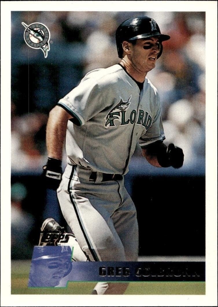 Greg Colbrunn 1996 Topps Series 2 #408 Baseball Trading Card - Front 1996 Topps Series 2 Greg Colbrunn #408 baseball trading card front