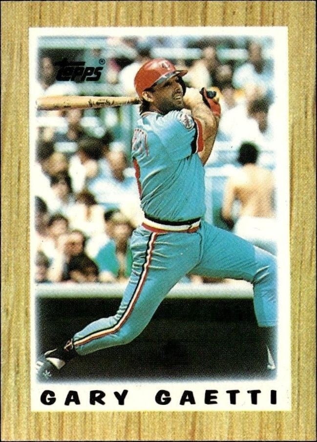 Gary Gaetti 1987 Topps Minis #62 Baseball Trading Card - Front 1987 Topps Minis Gary Gaetti #62 baseball trading card front