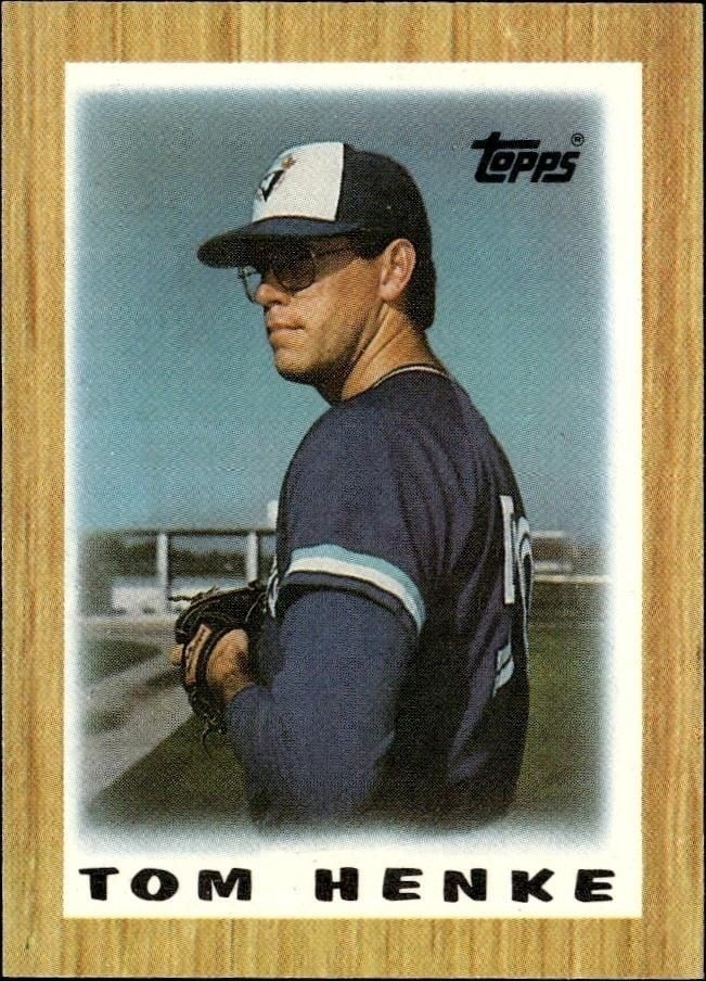 Tom Henke 1987 Topps Minis #76 Baseball Trading Card - Front 1987 Topps Minis Tom Henke #76 baseball trading card front