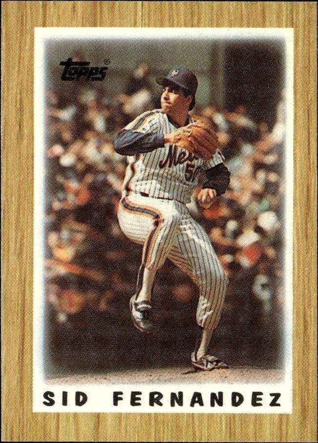 Sid Fernandez 1987 Topps Minis #22 Baseball Trading Card - Front 1987 Topps Minis Sid Fernandez #22 baseball trading card front