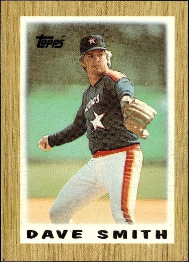 Dave Smith 1987 Topps Minis #12 Baseball Trading Card - Front 1987 Topps Minis Dave Smith #12 baseball trading card front
