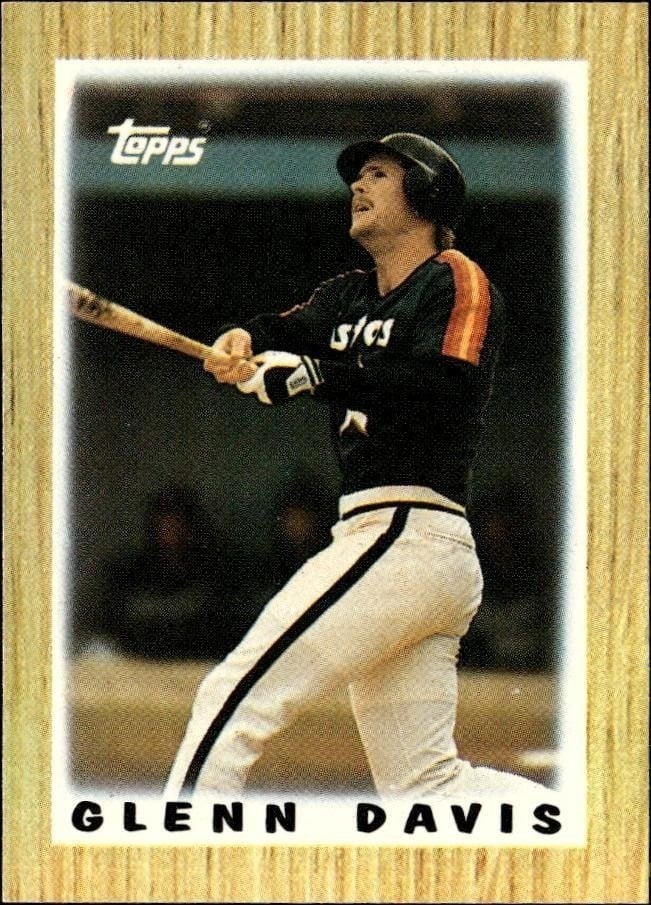 Glenn Davis 1987 Topps Minis #8 Baseball Trading Card - Front 1987 Topps Minis Glenn Davis #8 baseball trading card front