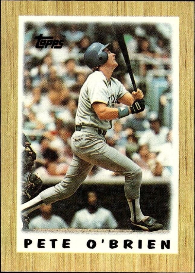 Pete O'Brien 1987 Topps Minis #72 Baseball Trading Card - Front 1987 Topps Minis Pete O'Brien #72 baseball trading card front