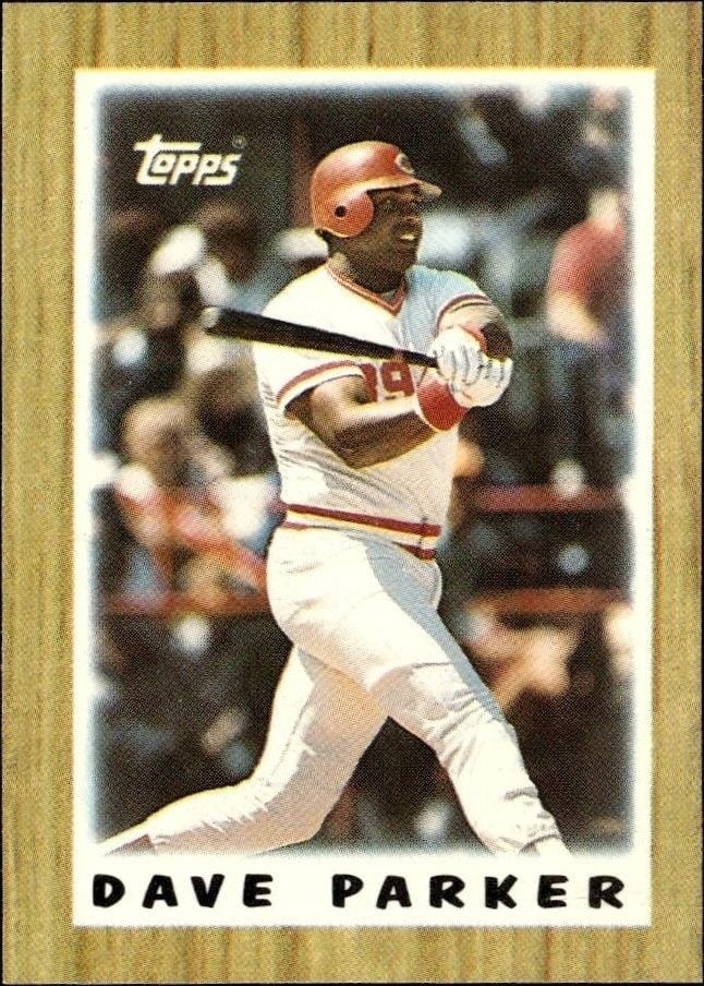 Dave Parker 1987 Topps Minis #6 Baseball Trading Card - Front 1987 Topps Minis Dave Parker #6 baseball trading card front