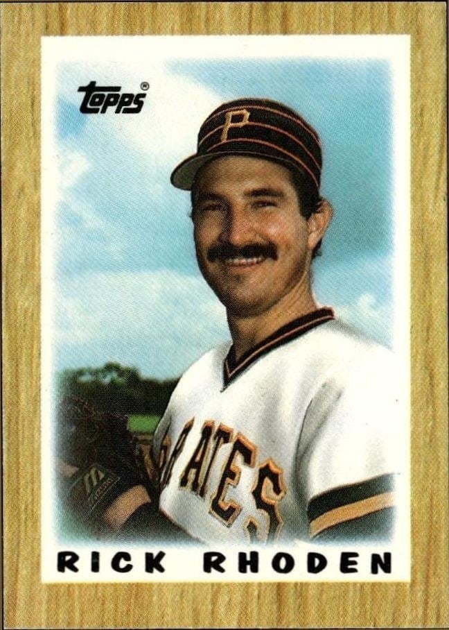 Rick Rhoden 1987 Topps Minis #31 Baseball Trading Card - Front 1987 Topps Minis Rick Rhoden #31 baseball trading card front