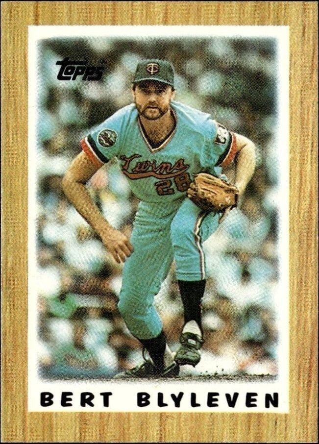 Bert Blyleven 1987 Topps Minis #61 Baseball Trading Card - Front 1987 Topps Minis Bert Blyleven #61 baseball trading card front