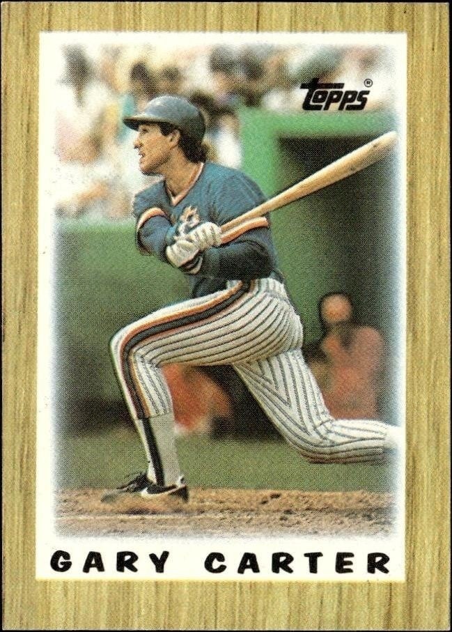 Gary Carter 1987 Topps Minis #20 Baseball Trading Card - Front 1987 Topps Minis Gary Carter #20 baseball trading card front