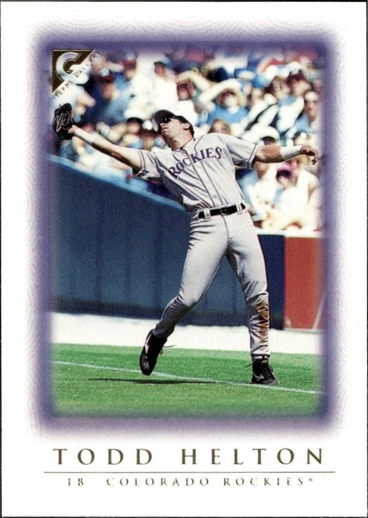 Todd Helton 1999 Topps Gallery #29 Baseball Trading Card - Front 1999 Topps Gallery Todd Helton #29 baseball trading card front