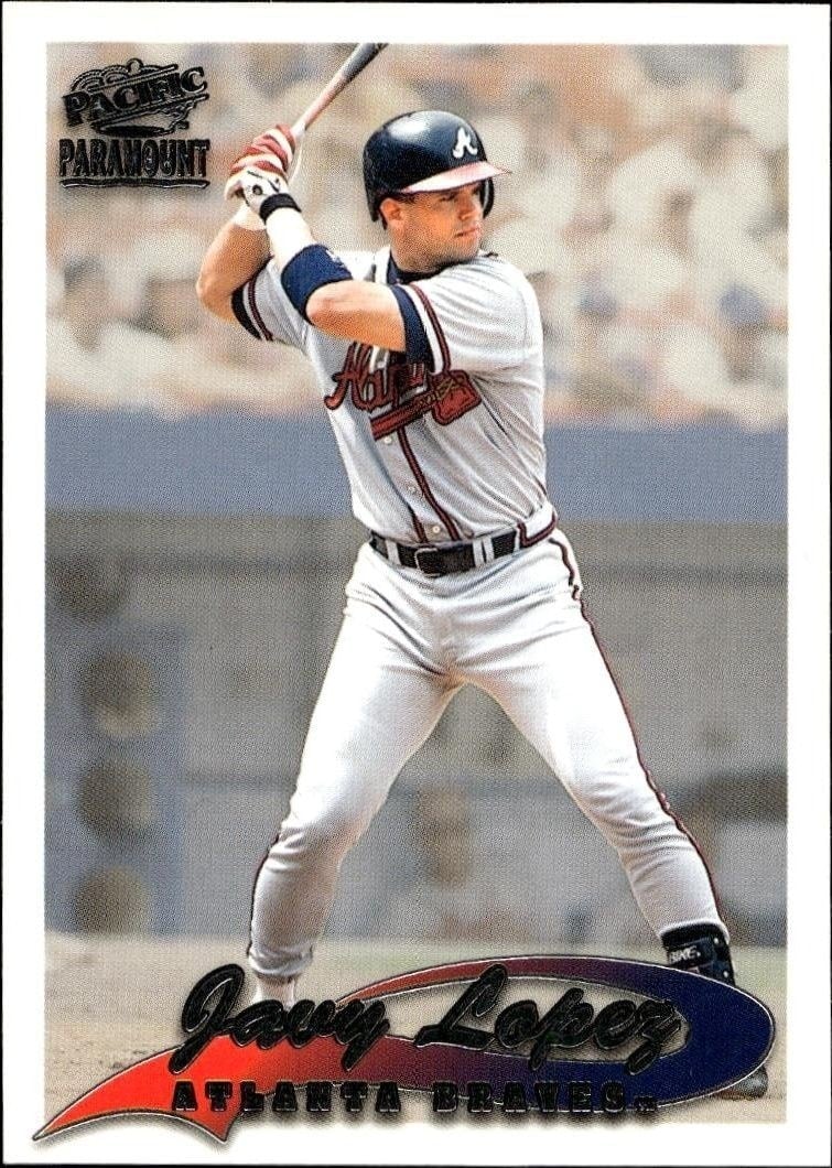 Javy Lopez 1999 Pacific Paramount #27 Baseball Trading Card - Front 1999 Pacific Paramount Javy Lopez #27 baseball trading card front