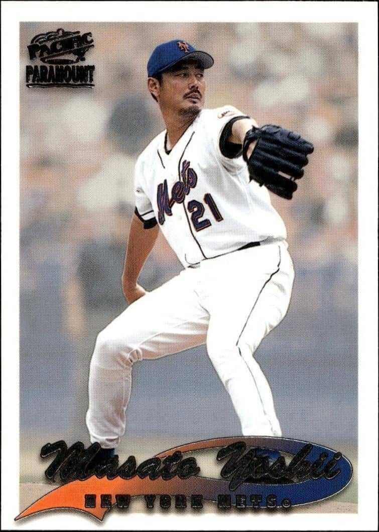 Masato Yoshii 1999 Pacific Paramount #157 Baseball Trading Card - Front 1999 Pacific Paramount Masato Yoshii #157 baseball trading card front