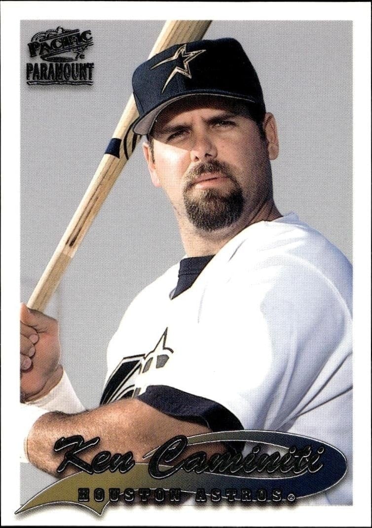 Ken Caminiti 1999 Pacific Paramount #104 Baseball Trading Card - Front 1999 Pacific Paramount Ken Caminiti #104 baseball trading card front