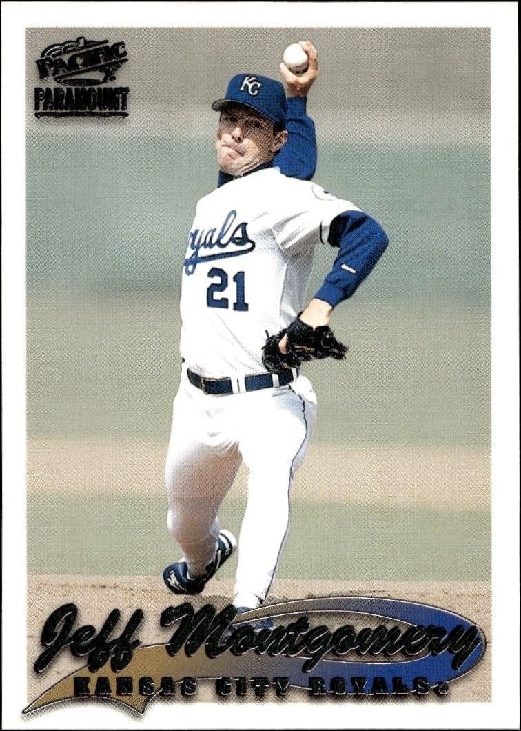 Jeff Montgomery 1999 Pacific Paramount #113 Baseball Trading Card - Front 1999 Pacific Paramount Jeff Montgomery #113 baseball trading card front
