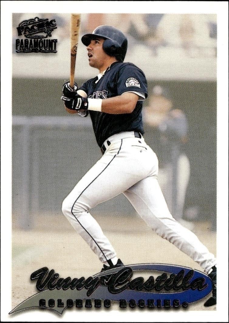 Vinny Castilla 1999 Pacific Paramount #80 Baseball Trading Card - Front 1999 Pacific Paramount Vinny Castilla #80 baseball trading card front