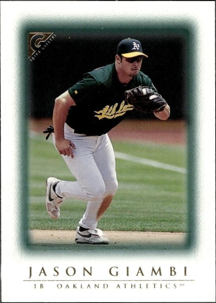 Jason Giambi 1999 Topps Gallery #60 Baseball Trading Card - Front 1999 Topps Gallery Jason Giambi #60 baseball trading card front