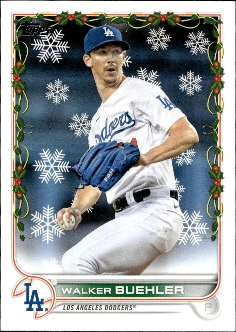 Walker Buehler 2022 Topps Holiday #HW25 Baseball Trading Card - Front 2022 Topps Holiday Walker Buehler #HW25 baseball trading card front