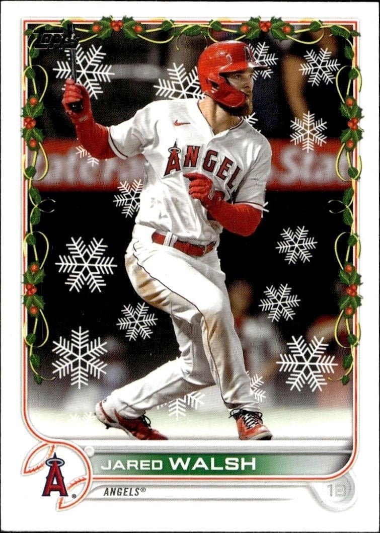 Jared Walsh 2022 Topps Holiday #HW5 Baseball Trading Card - Front 2022 Topps Holiday Jared Walsh #HW5 baseball trading card front