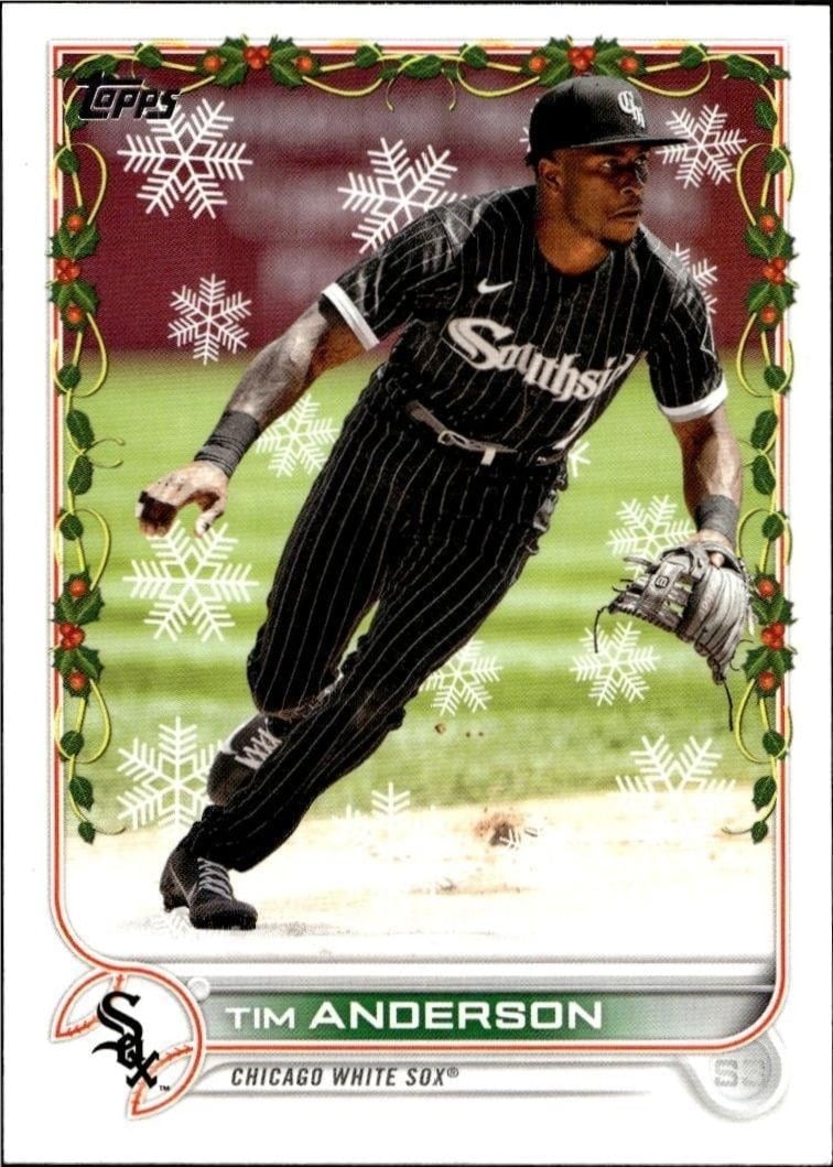 Tim Anderson 2022 Topps Holiday #HW187 Baseball Trading Card - Front 2022 Topps Holiday Tim Anderson #HW187 baseball trading card front