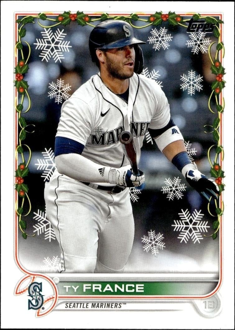 Ty France 2022 Topps Holiday #HW191 Baseball Trading Card - Front 2022 Topps Holiday Ty France #HW191 baseball trading card front