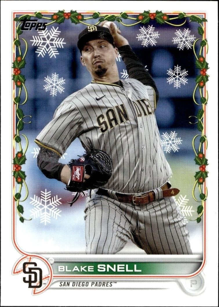 Blake Snell 2022 Topps Holiday #HW155 Baseball Trading Card - Front 2022 Topps Holiday Blake Snell #HW155 baseball trading card front