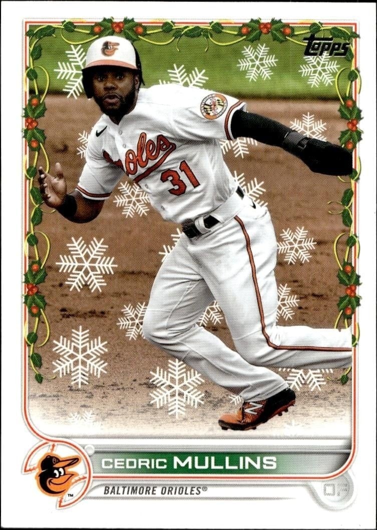 Cedric Mullins 2022 Topps Holiday #HW86 Baseball Trading Card - Front 2022 Topps Holiday Cedric Mullins #HW86 baseball trading card front