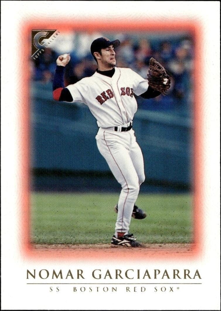 Nomar Garciaparra 1999 Topps Gallery #13 Baseball Trading Card - Front 1999 Topps Gallery Nomar Garciaparra #13 baseball trading card front
