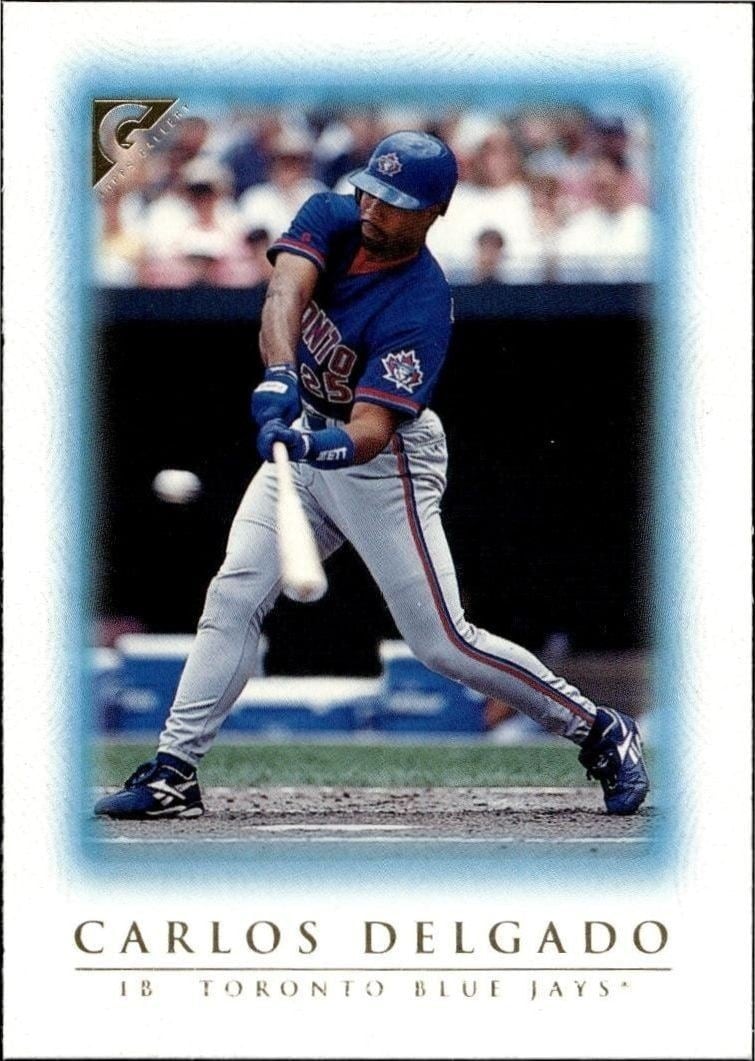 Carlos Delgado 1999 Topps Gallery #16 Baseball Trading Card - Front 1999 Topps Gallery Carlos Delgado #16 baseball trading card front