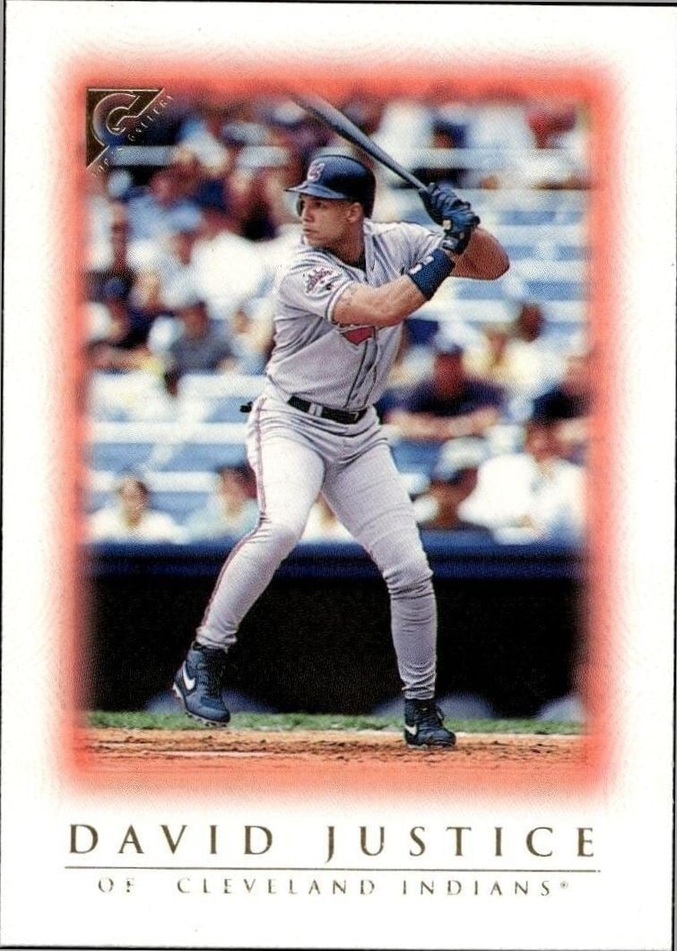 David Justice 1999 Topps Gallery #18 Baseball Trading Card - Front 1999 Topps Gallery David Justice #18 baseball trading card front