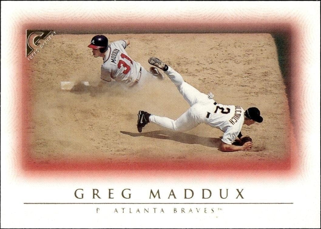 Greg Maddux 1999 Topps Gallery #9 Baseball Trading Card - Front 1999 Topps Gallery Greg Maddux #9 baseball trading card front