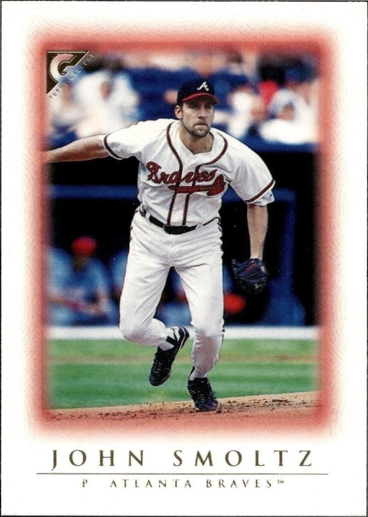 John Smoltz 1999 Topps Gallery #99 Baseball Trading Card - Front 1999 Topps Gallery John Smoltz #99 baseball trading card front