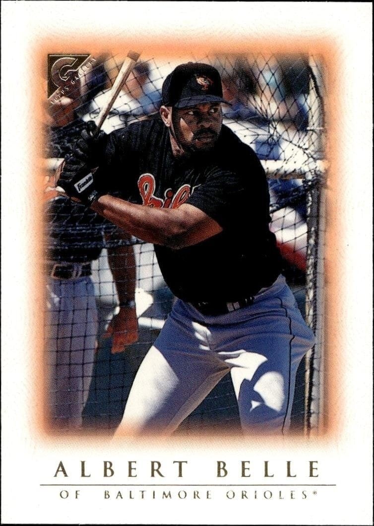 Albert Belle 1999 Topps Gallery #44 Baseball Trading Card - Front 1999 Topps Gallery Albert Belle #44 baseball trading card front