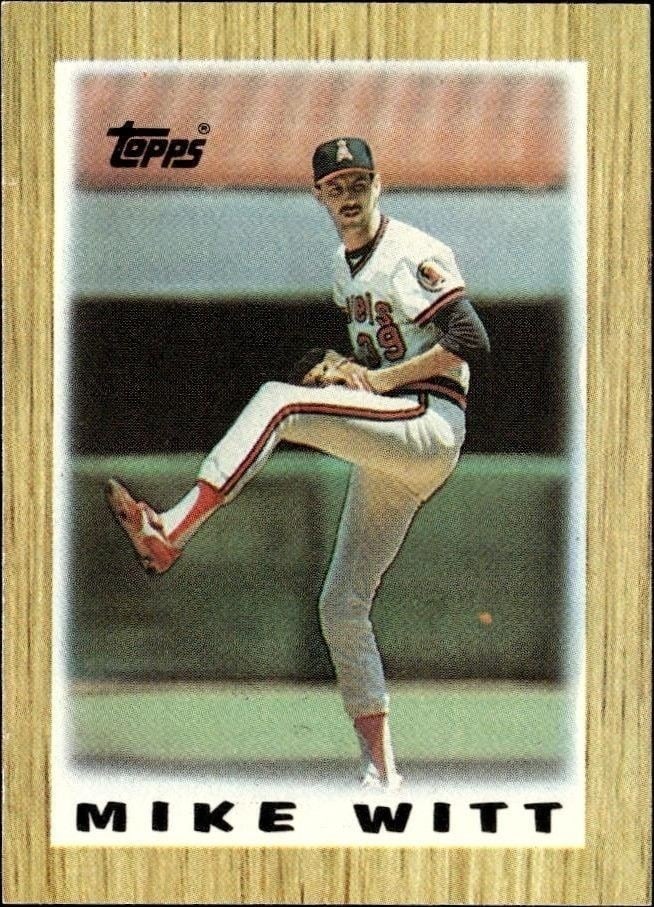 Mike Witt 1987 Topps Minis #48 Baseball Trading Card - Front 1987 Topps Minis Mike Witt #48 baseball trading card front