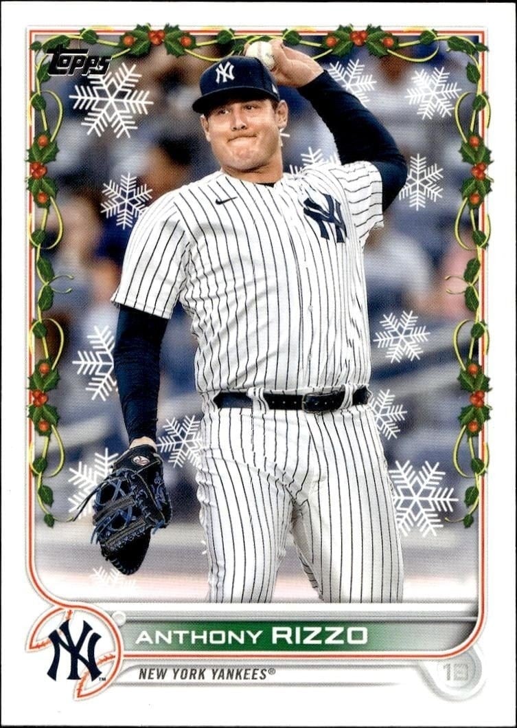 Anthony Rizzo 2022 Topps Holiday #HW138 Baseball Trading Card - Front 2022 Topps Holiday Anthony Rizzo #HW138 baseball trading card front
